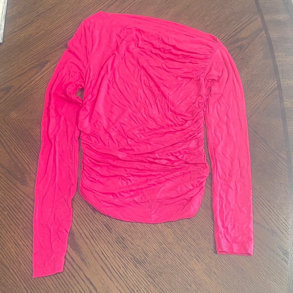 Zeagoo women's pink size S long sleeve one off-shoulder.  CONT H